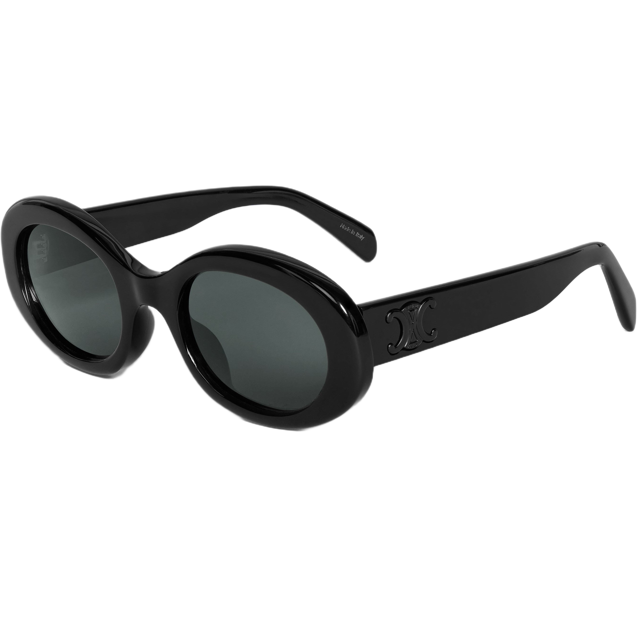 MẮT KÍNH NỮ CELINE TRIOMPHE 01 SUNGLASSES IN OVAL BLACK ACETATE FRAME 6