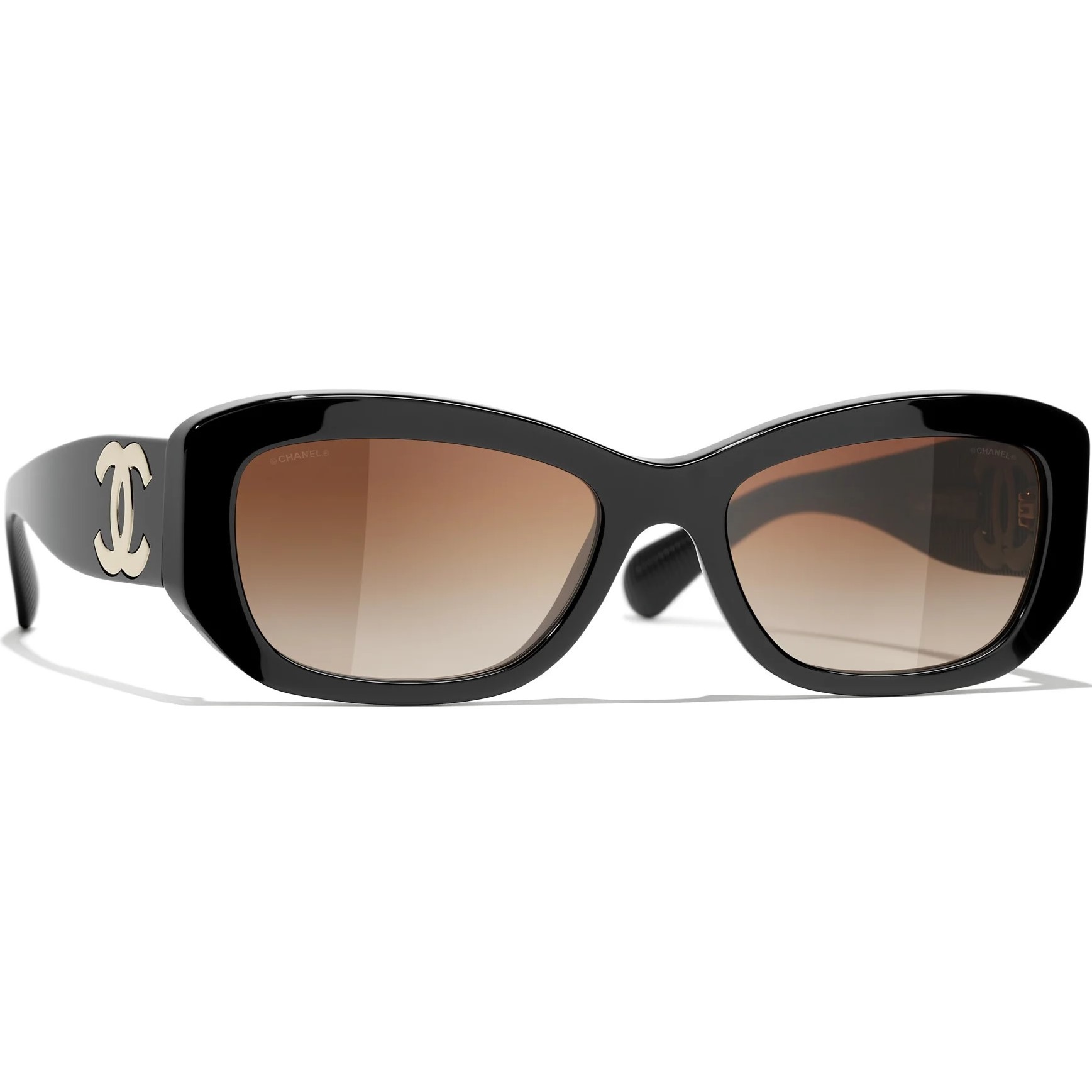 Mắt kính Nữ Chanel Rectangle Black Acetate Sunglasses 5493 5