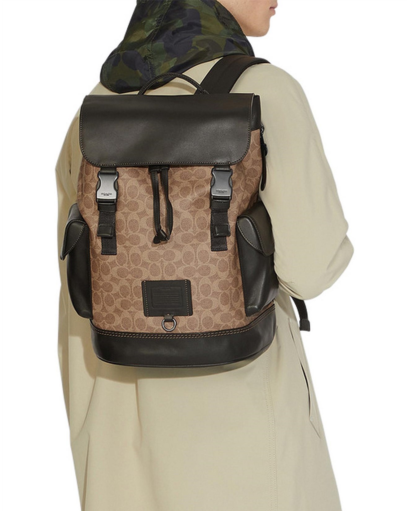 Ba lô Coach Rivington Backpack In Signature Canvas Black Copper Khaki 40344 5