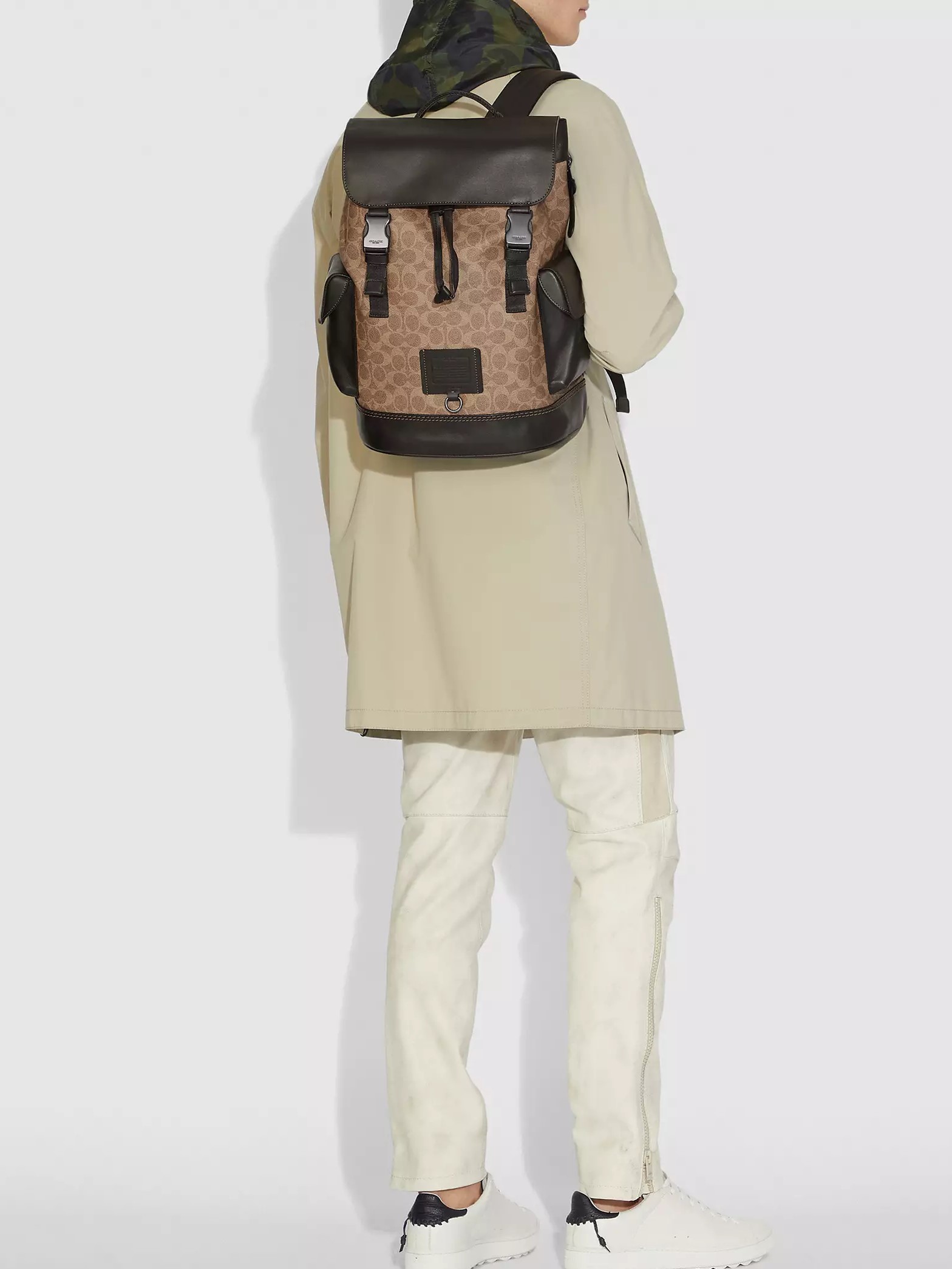 Ba lô Coach Rivington Backpack In Signature Canvas Black Copper Khaki 40344 7