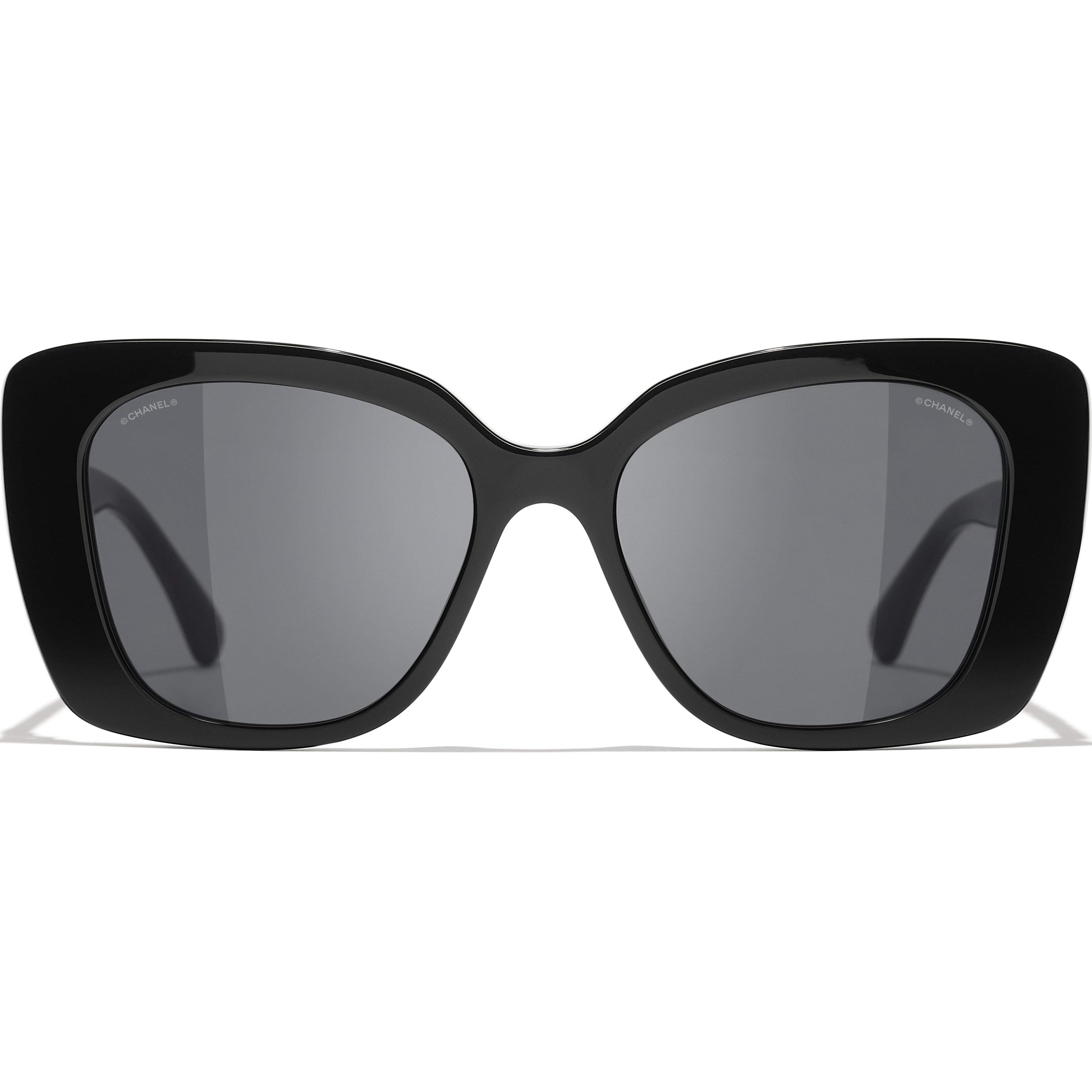 Kính mát Chanel Square Sunglasses Black Acetate Frame Grey Lenses CH5422B 1