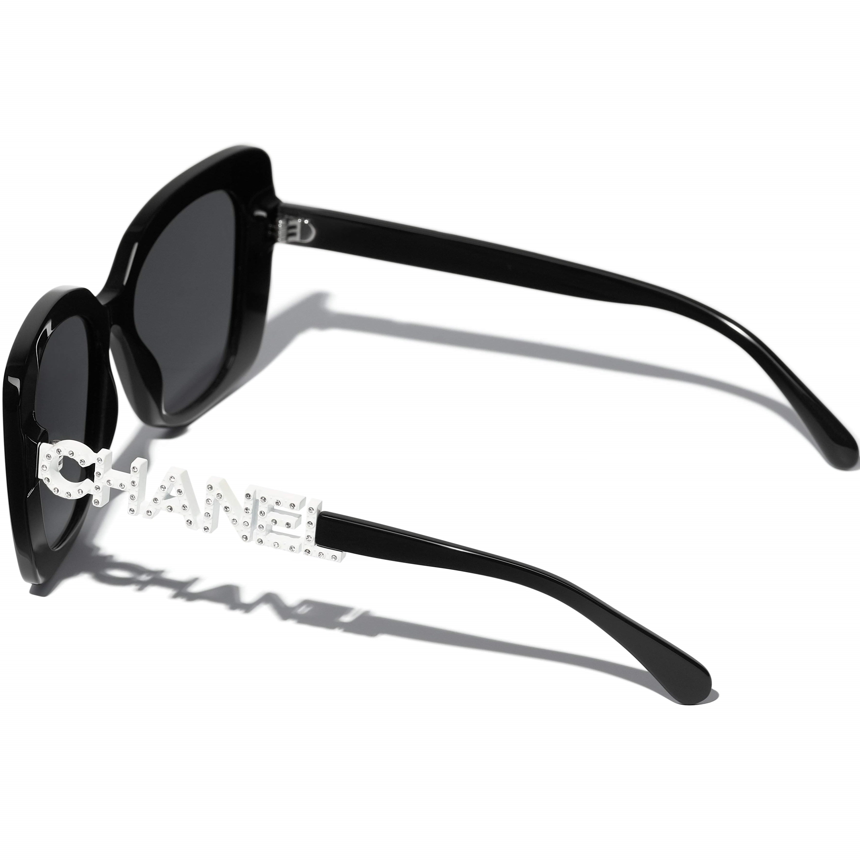 Kính mát Chanel Square Sunglasses Black Acetate Frame Grey Lenses CH5422B 6