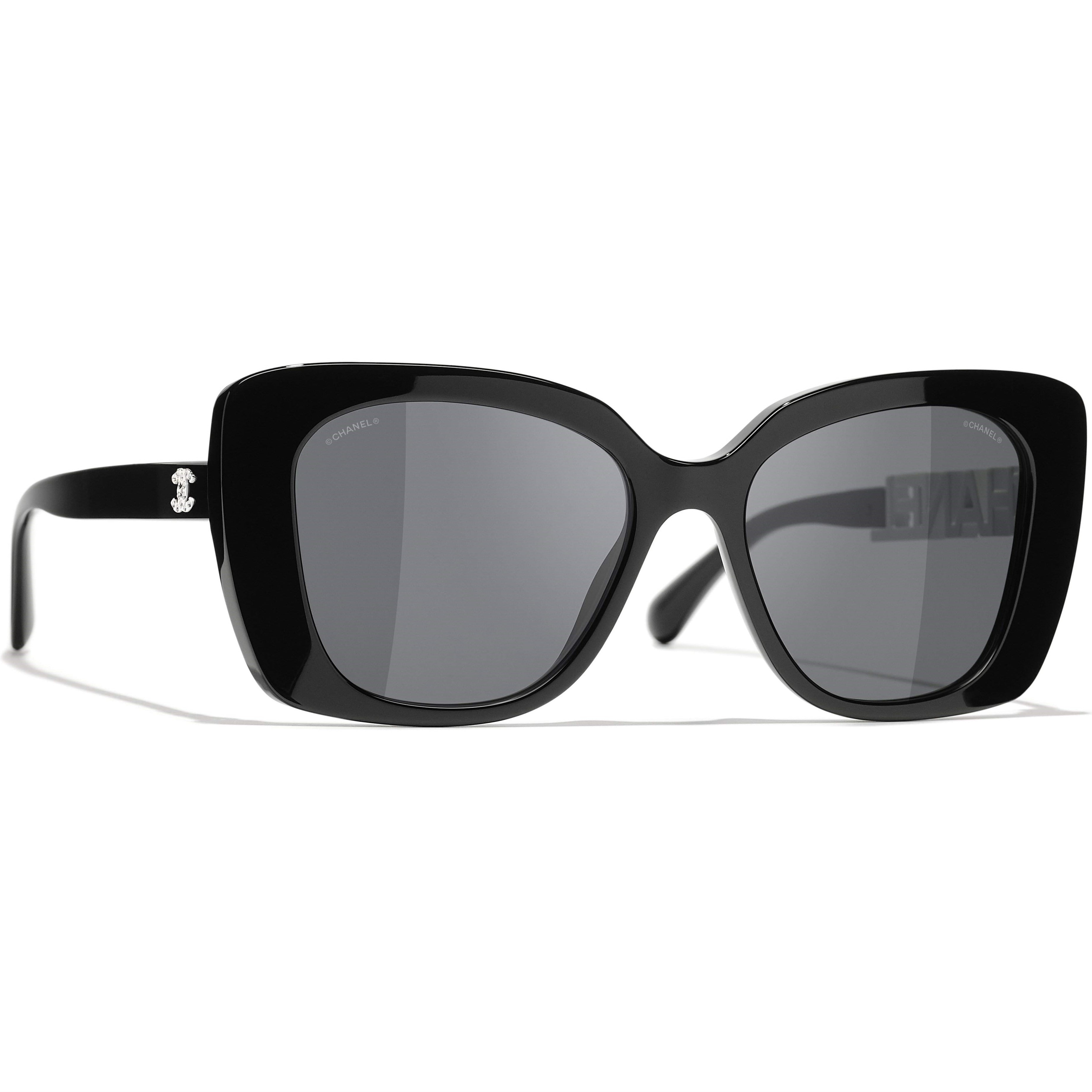 Kính mát Chanel Square Sunglasses Black Acetate Frame Grey Lenses CH5422B 7