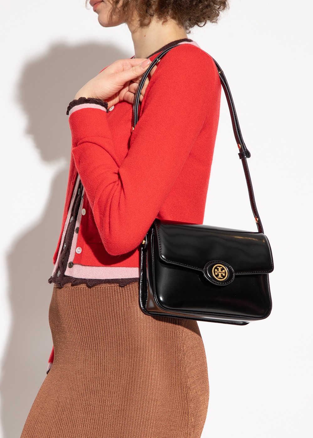 TÚI NỮ TORY BURCH ROBINSON SPAZZOLATO BLACK LEATHER CONVERTIBLE SHOULDER BAG 14