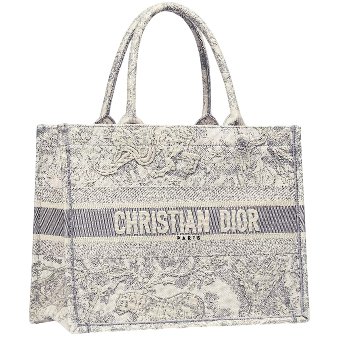 Túi nữ Medium Dior Book Tote Ecru and Gray Toile de Jouy Embroidery 5