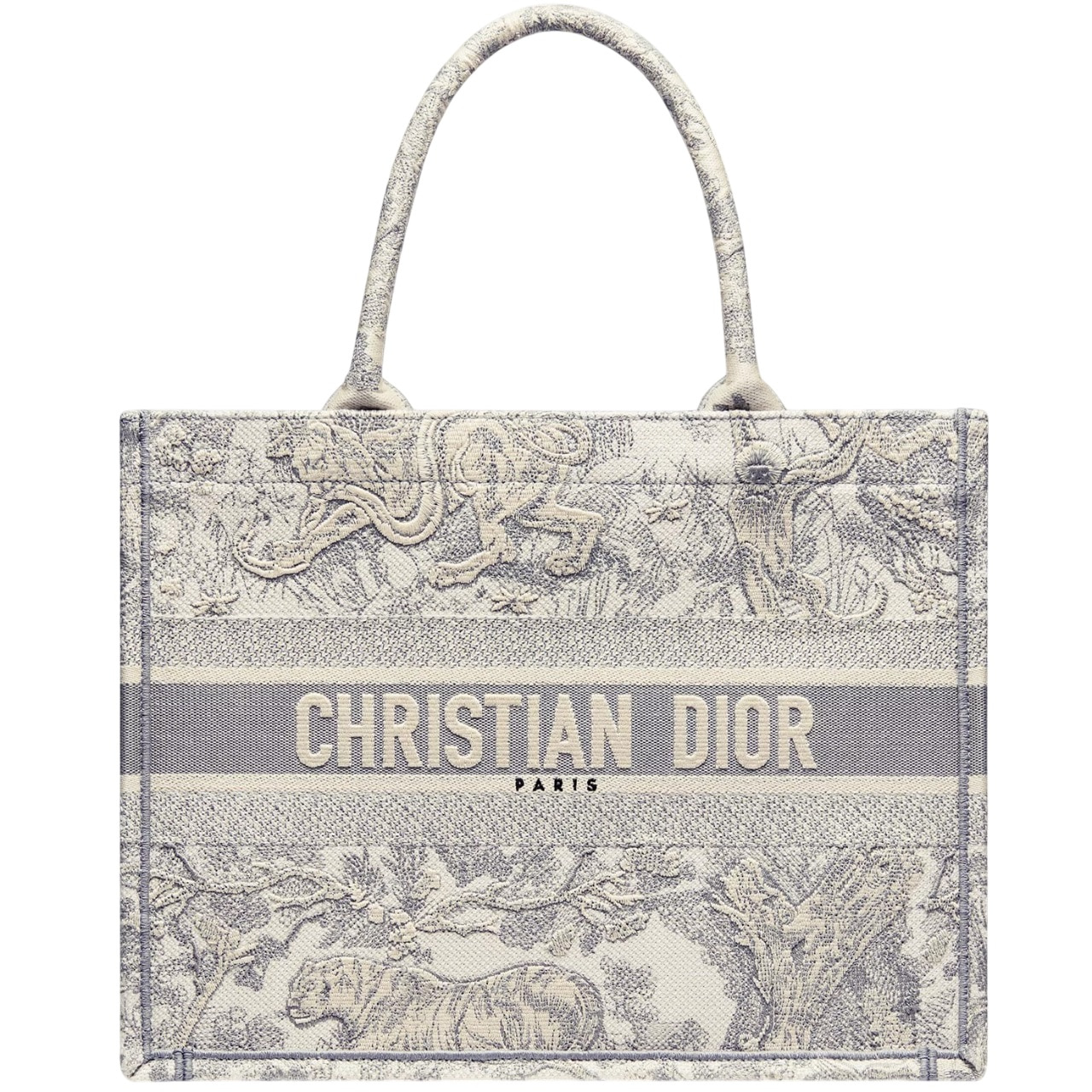 Túi nữ Medium Dior Book Tote Ecru and Gray Toile de Jouy Embroidery 8