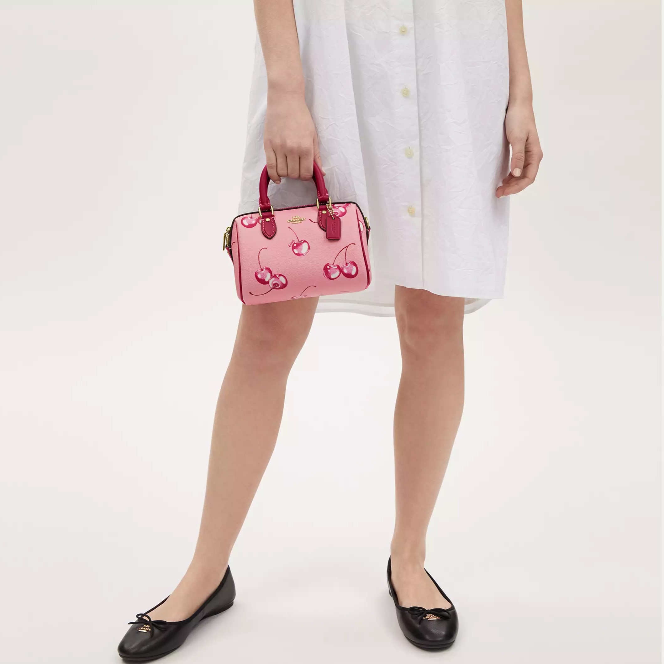 Túi Coach trống Mini Rowan Crossbody in Cherry Print Flower Pink Bright Violet CR245 5