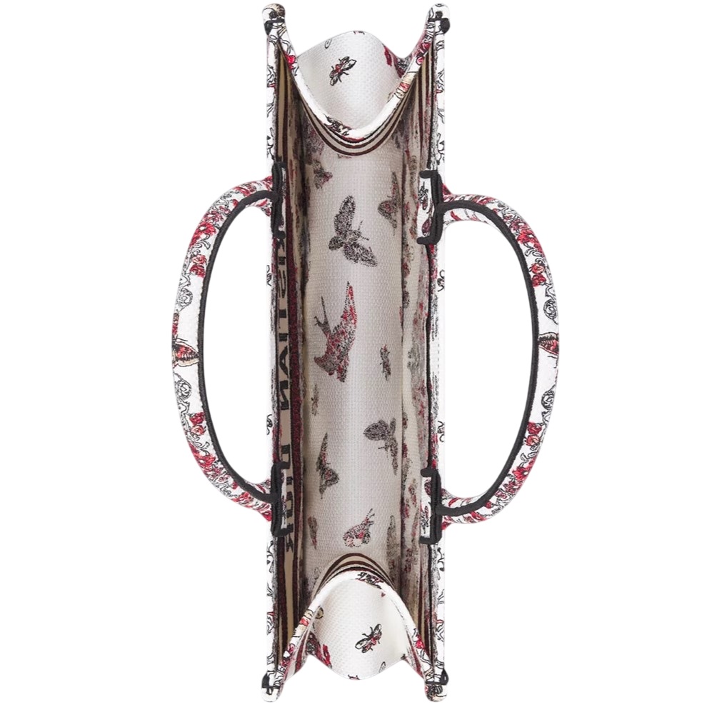 Túi nữ Dioramour Medium Dior Book Tote Latte Embroidery with Multicolor Motif 3