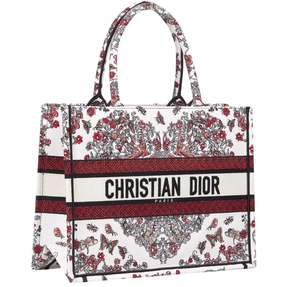 Túi nữ Dioramour Medium Dior Book Tote Latte Embroidery with Multicolor Motif 4