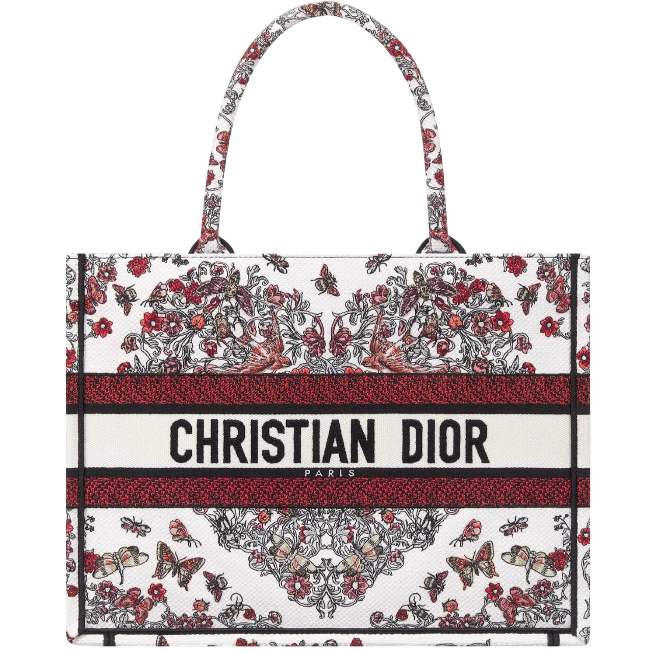 Túi nữ Dioramour Medium Dior Book Tote Latte Embroidery with Multicolor Motif 5