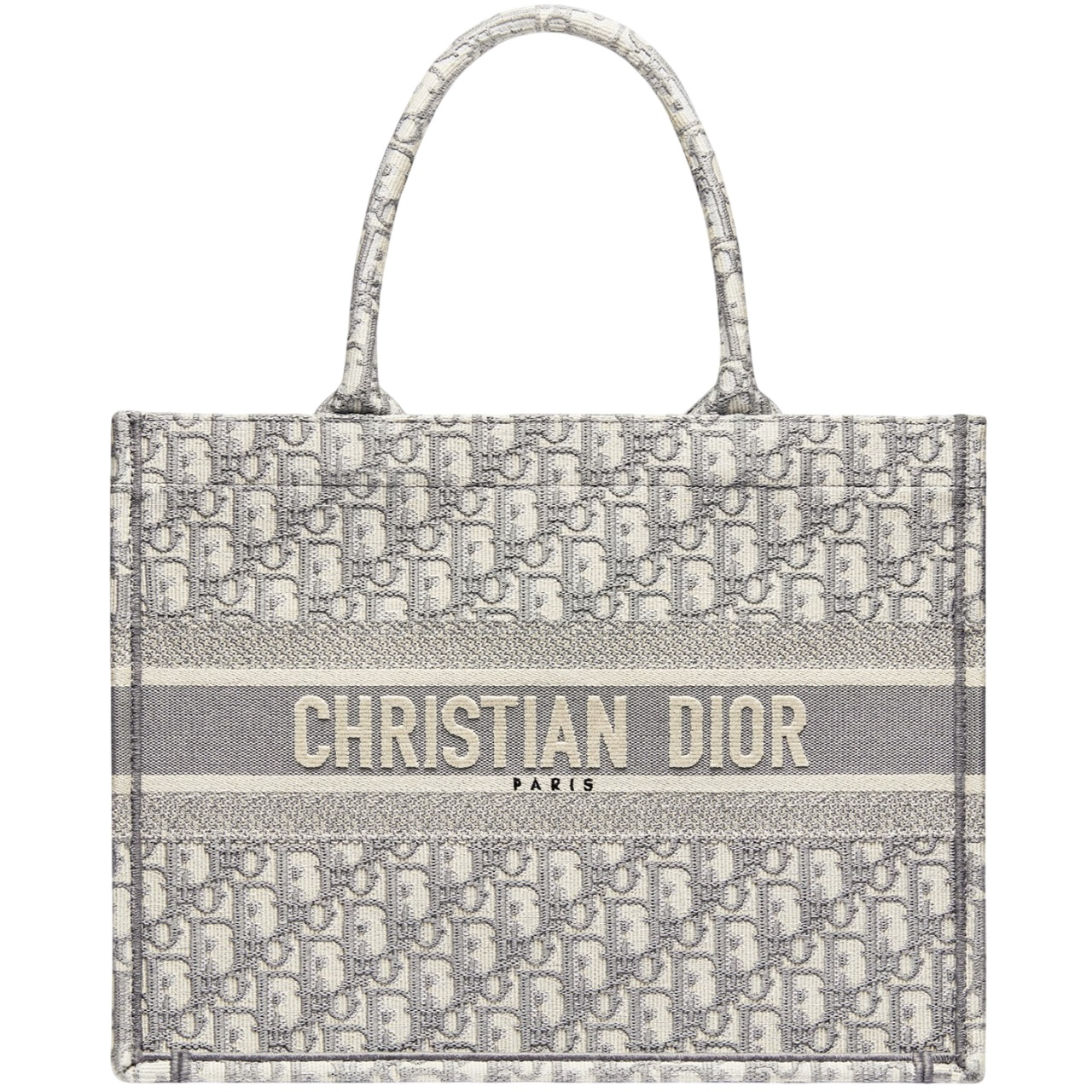 Túi nữ Medium Christian Dior Book Tote Ecru and Gray Dior Oblique Embroidery 5
