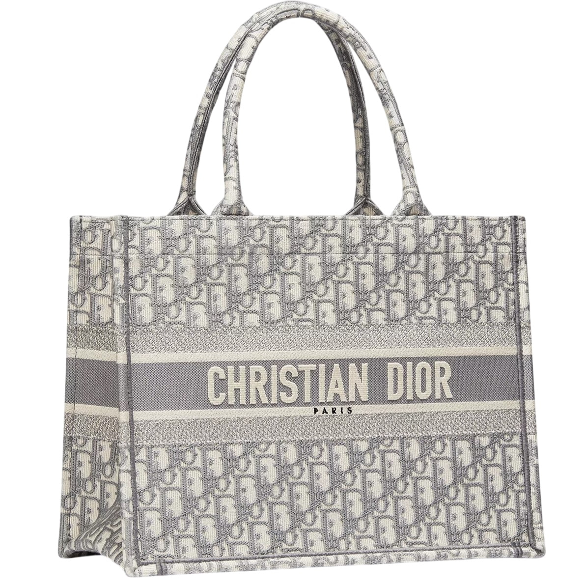 Túi nữ Medium Christian Dior Book Tote Ecru and Gray Dior Oblique Embroidery 4