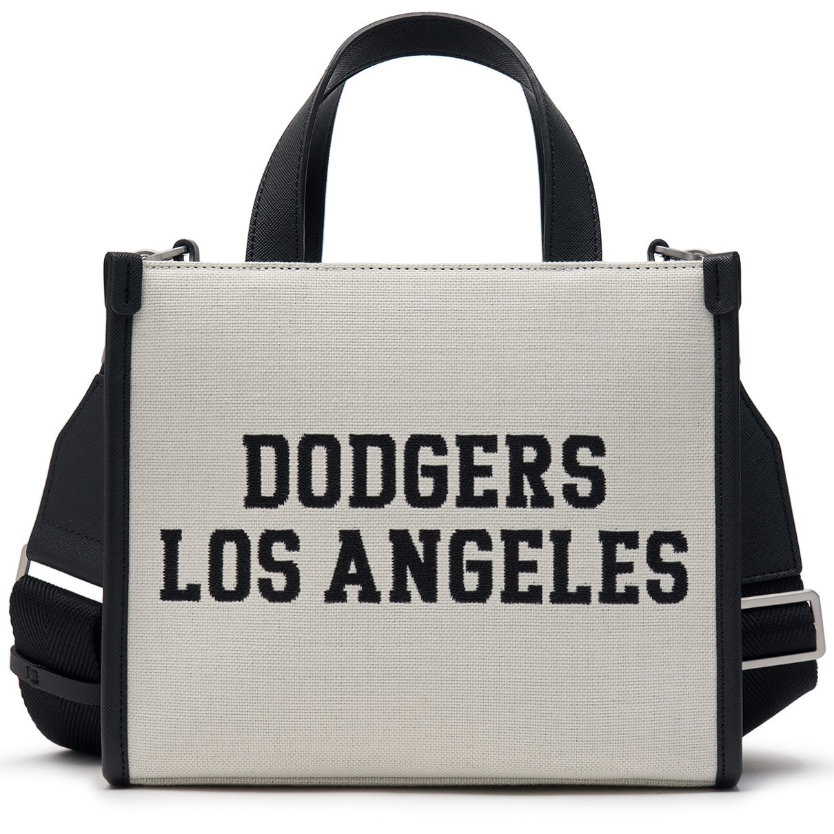 TÚI ĐEO CHÉO TOTE MLB VARSITY JACQUARD LA DODGERS 3AORS024N-07CRM MÀU ĐEN XÁM 10