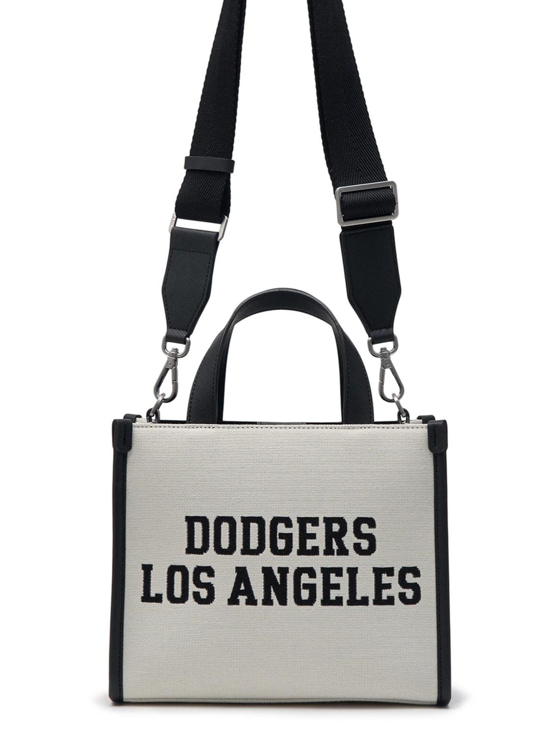 TÚI ĐEO CHÉO TOTE MLB VARSITY JACQUARD LA DODGERS 3AORS024N-07CRM MÀU ĐEN XÁM 11