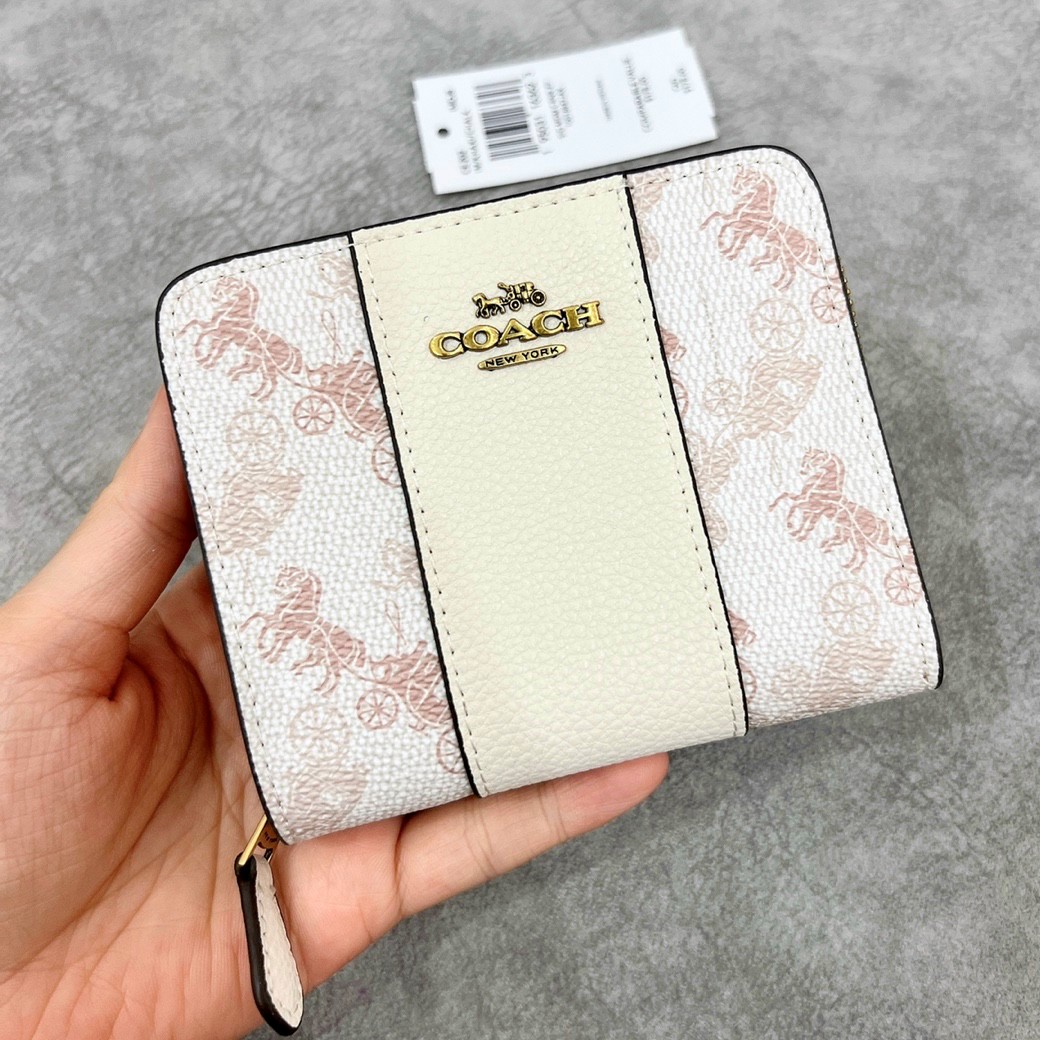 VÍ GẬP COACH BILLFOLD WALLET WITH HORSE AND CARRIAGE PRINT 11