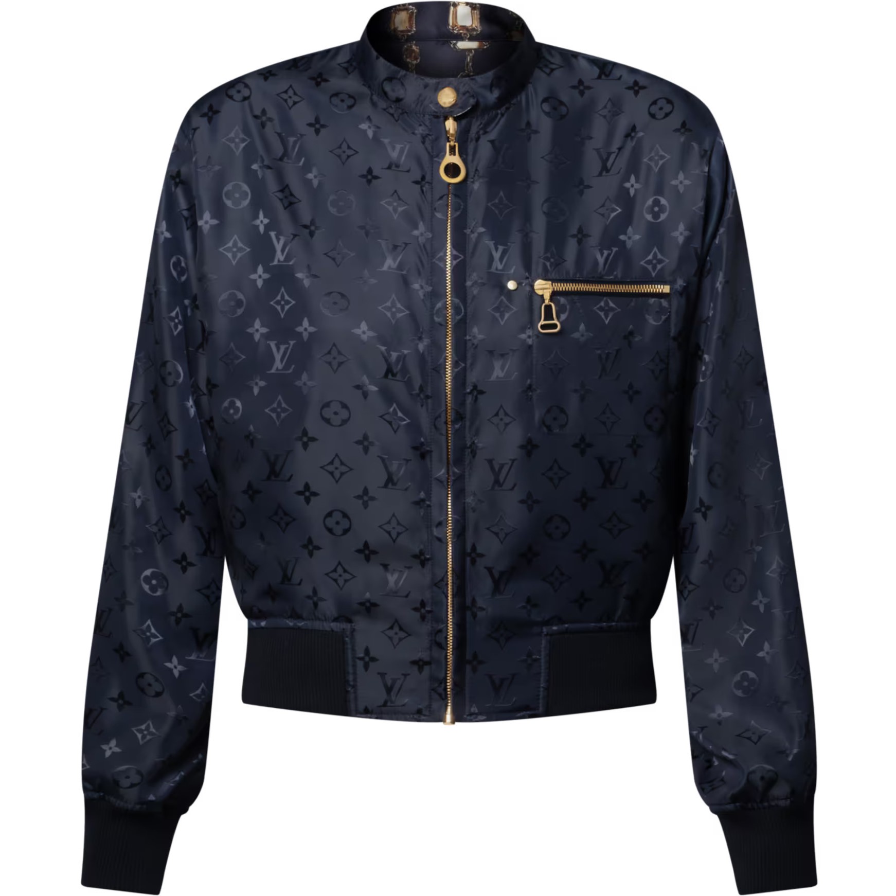 Áo khoác hai mặt nữ LV Reversible Necklace Bomber Jacket 1