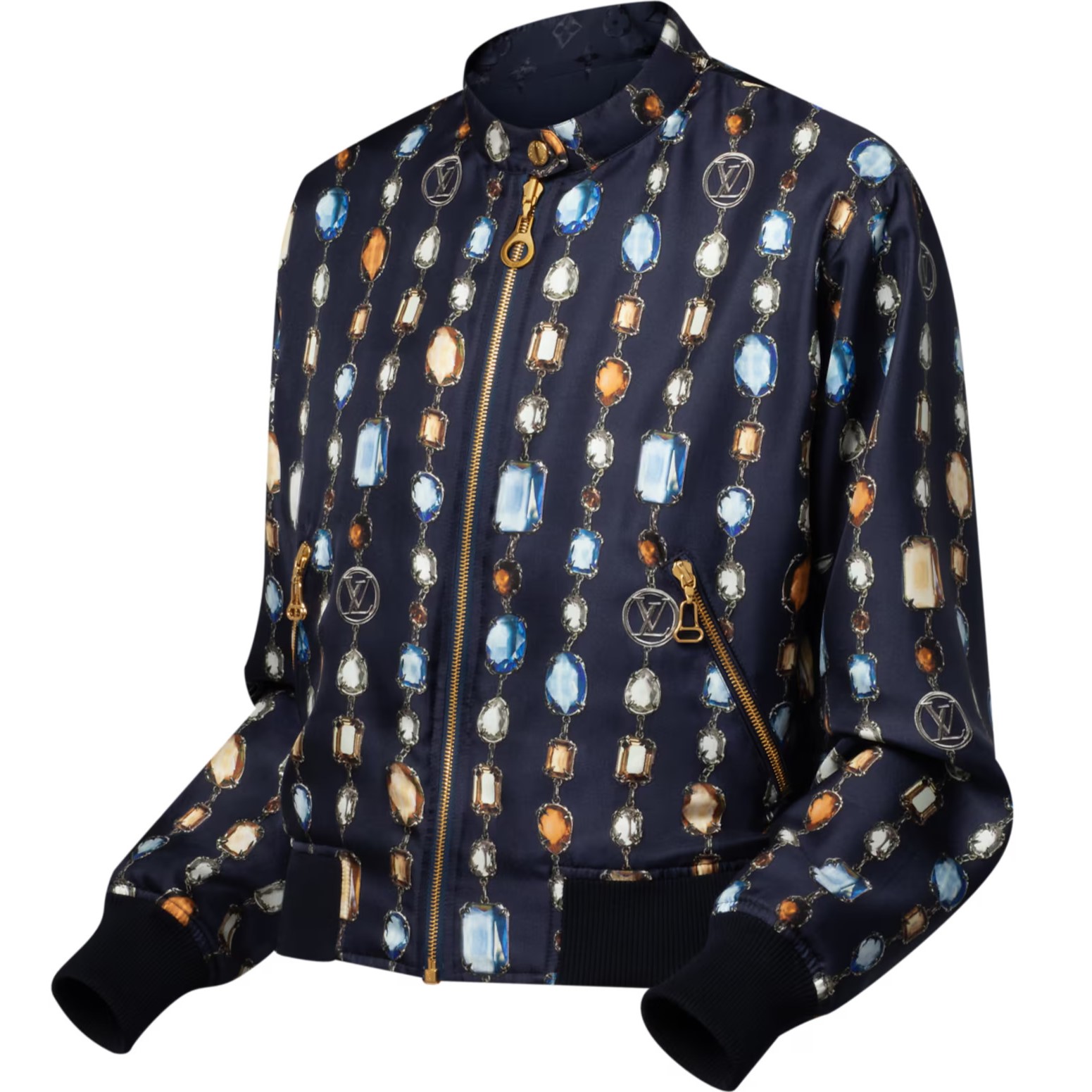 Áo khoác hai mặt nữ LV Reversible Necklace Bomber Jacket 10