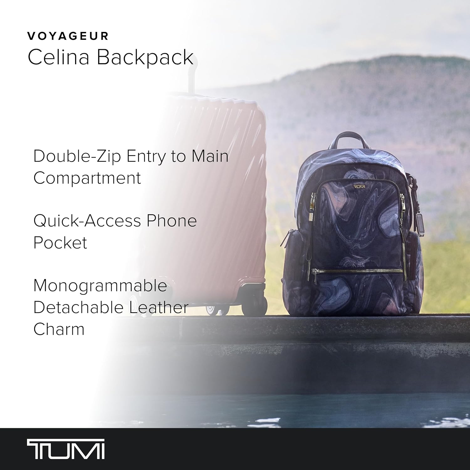 Balo tím Tumi Voyageur Celina Backpack Navy Liquid Print 4
