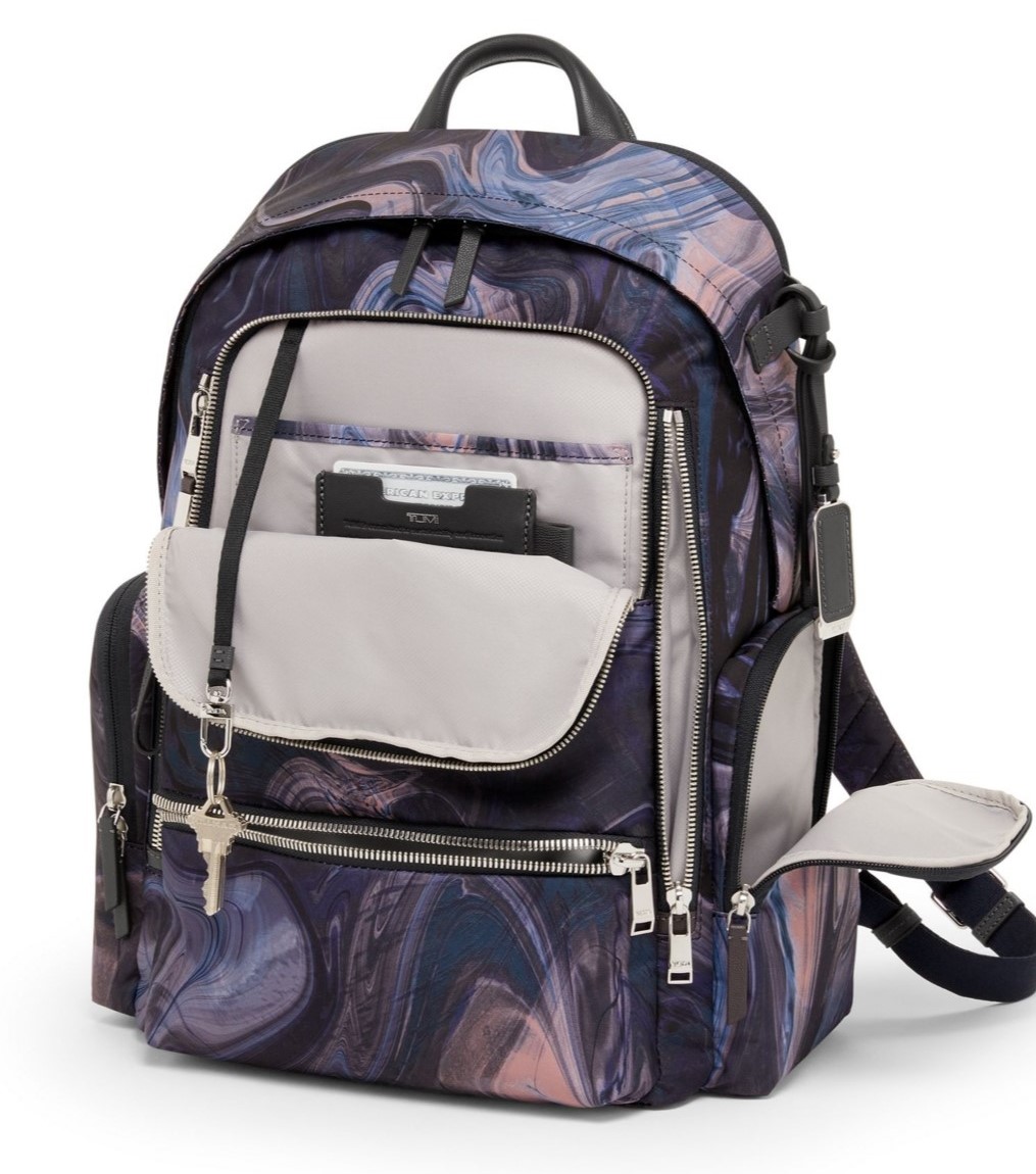 Balo tím Tumi Voyageur Celina Backpack Navy Liquid Print 9