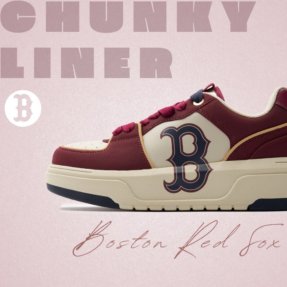 Giày thể thao MLB Chunky Liner Basic SD Boston Red Sox Wine 3ASXCLB3N-43WIS 9
