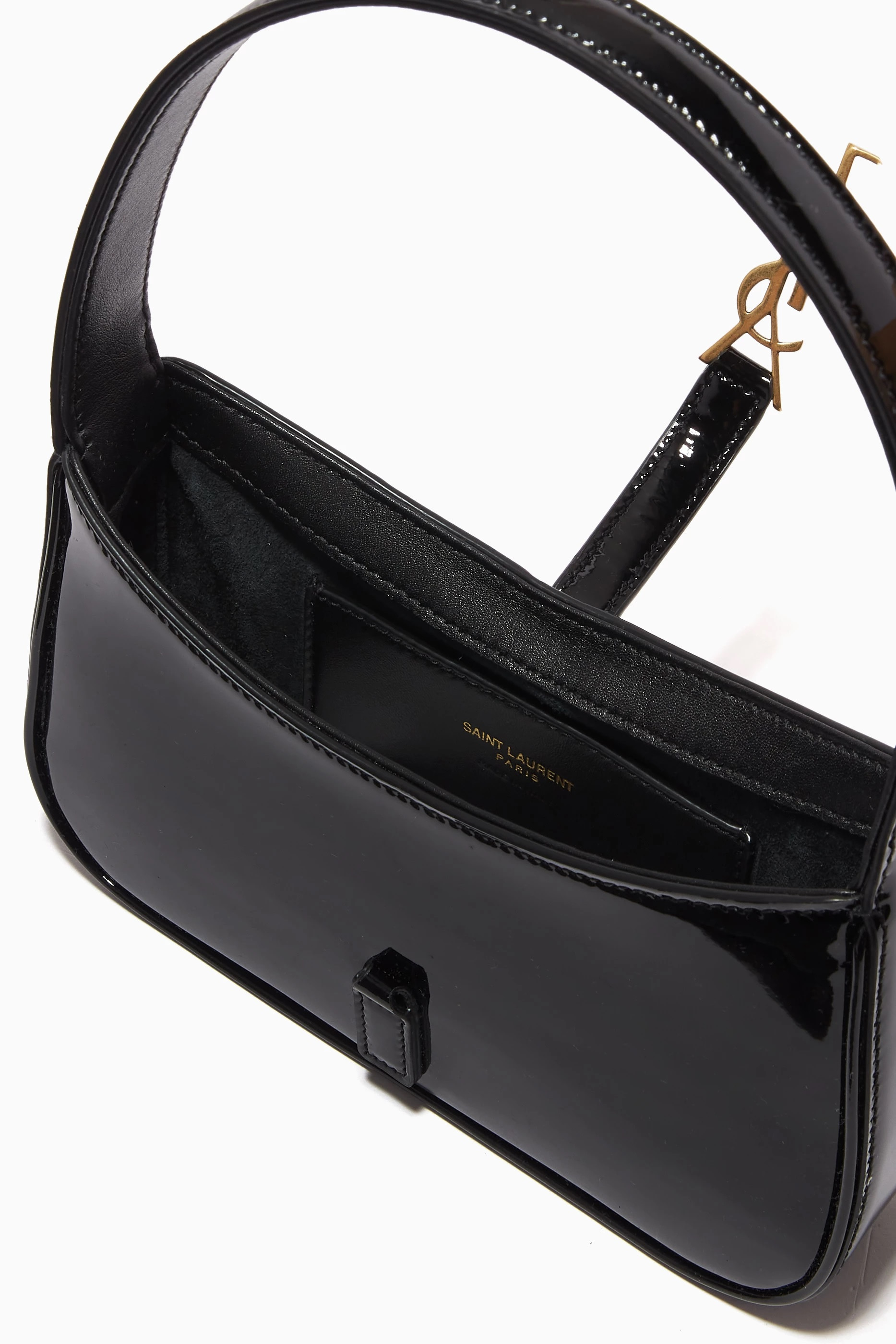 Túi đen vai YSL Saint Laurent Mini Le 5 à 7 Hobo Shoulder Bag in Leather 6