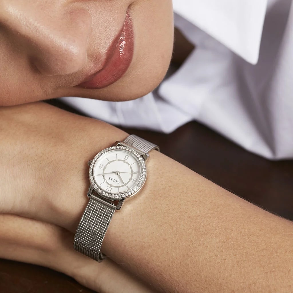 Đồng hồ đeo tay nữ Guess Melody Women White Round Dial Analog Watch GW0534L1 5
