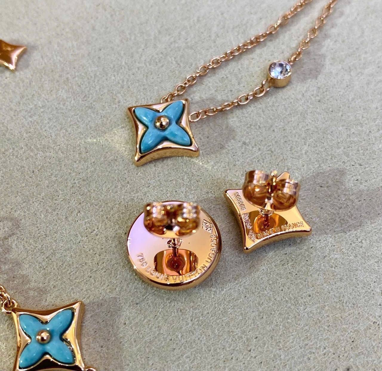 Lắc Tay Louis Vuitton Color Blossom BB Star and Sun Multi Motif Bracelet Yellow Gold Amazonite and Diamonds 1