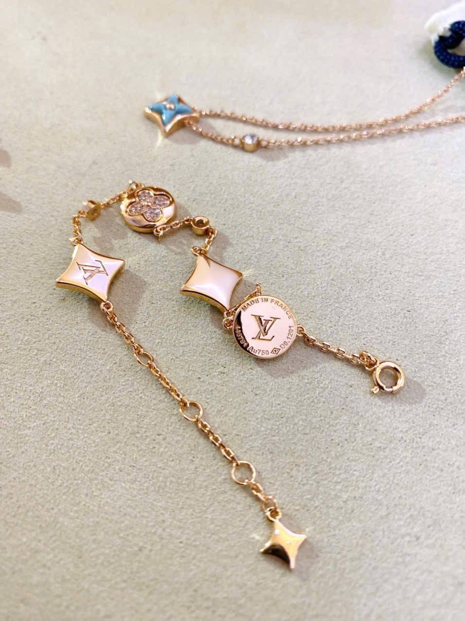 Lắc Tay Louis Vuitton Color Blossom BB Star and Sun Multi Motif Bracelet Yellow Gold Amazonite and Diamonds 8
