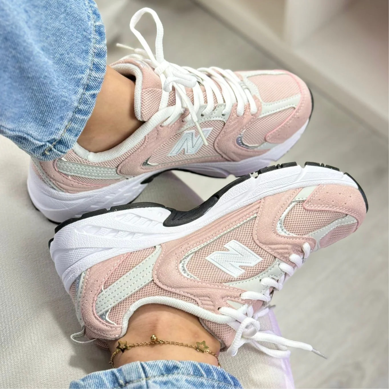 Giày thể thao New Balance 530 Pink Silver White Pink Suede Sneakers 12