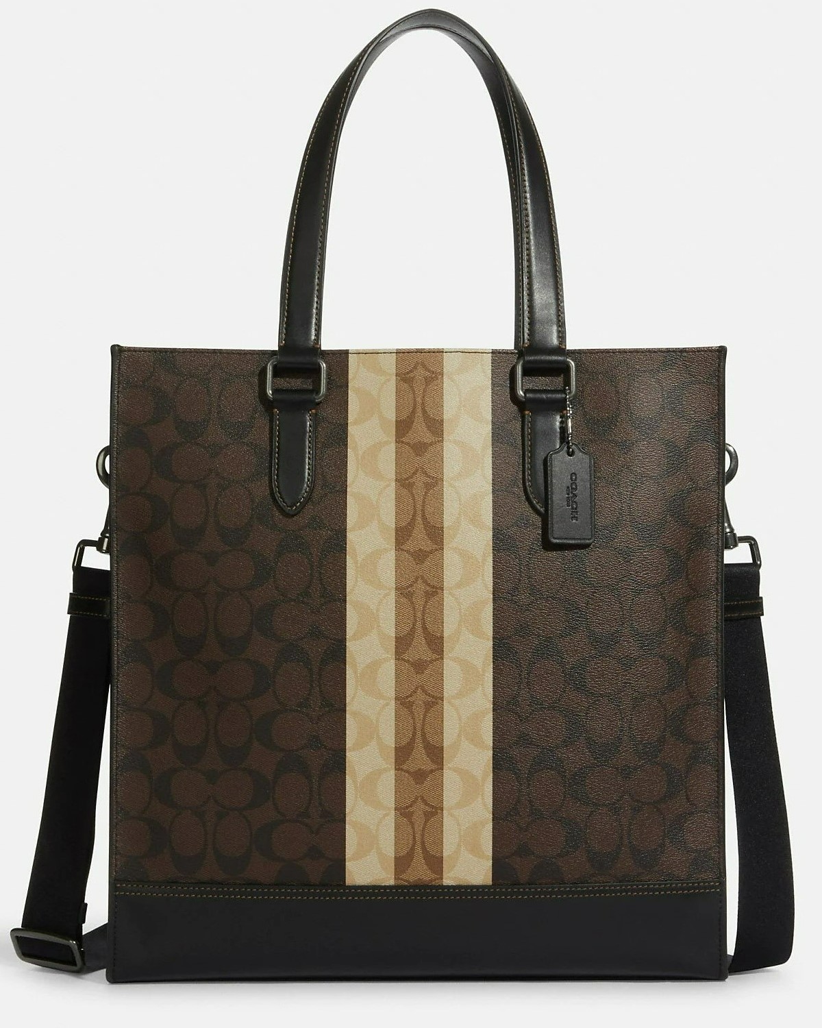 TÚI COACH GRAHAM STRUCTURED TOTE IN BLOCKED SIGNATURE CANVAS WITH VARSITY STRIPE 7