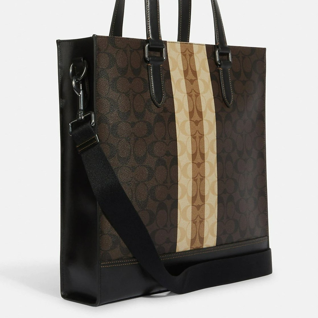 TÚI COACH GRAHAM STRUCTURED TOTE IN BLOCKED SIGNATURE CANVAS WITH VARSITY STRIPE 8