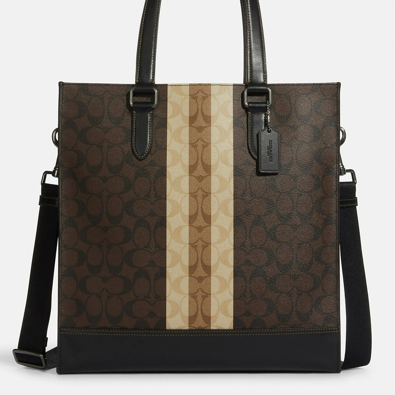 TÚI COACH GRAHAM STRUCTURED TOTE IN BLOCKED SIGNATURE CANVAS WITH VARSITY STRIPE 10
