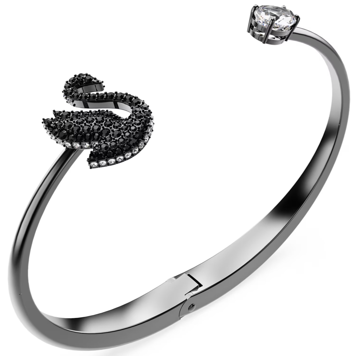LẮC TAY NỮ SWAROVSKI THIÊN NGA SWAN BANGLE BLACK RUTHENIUM PLATED 5688744 1