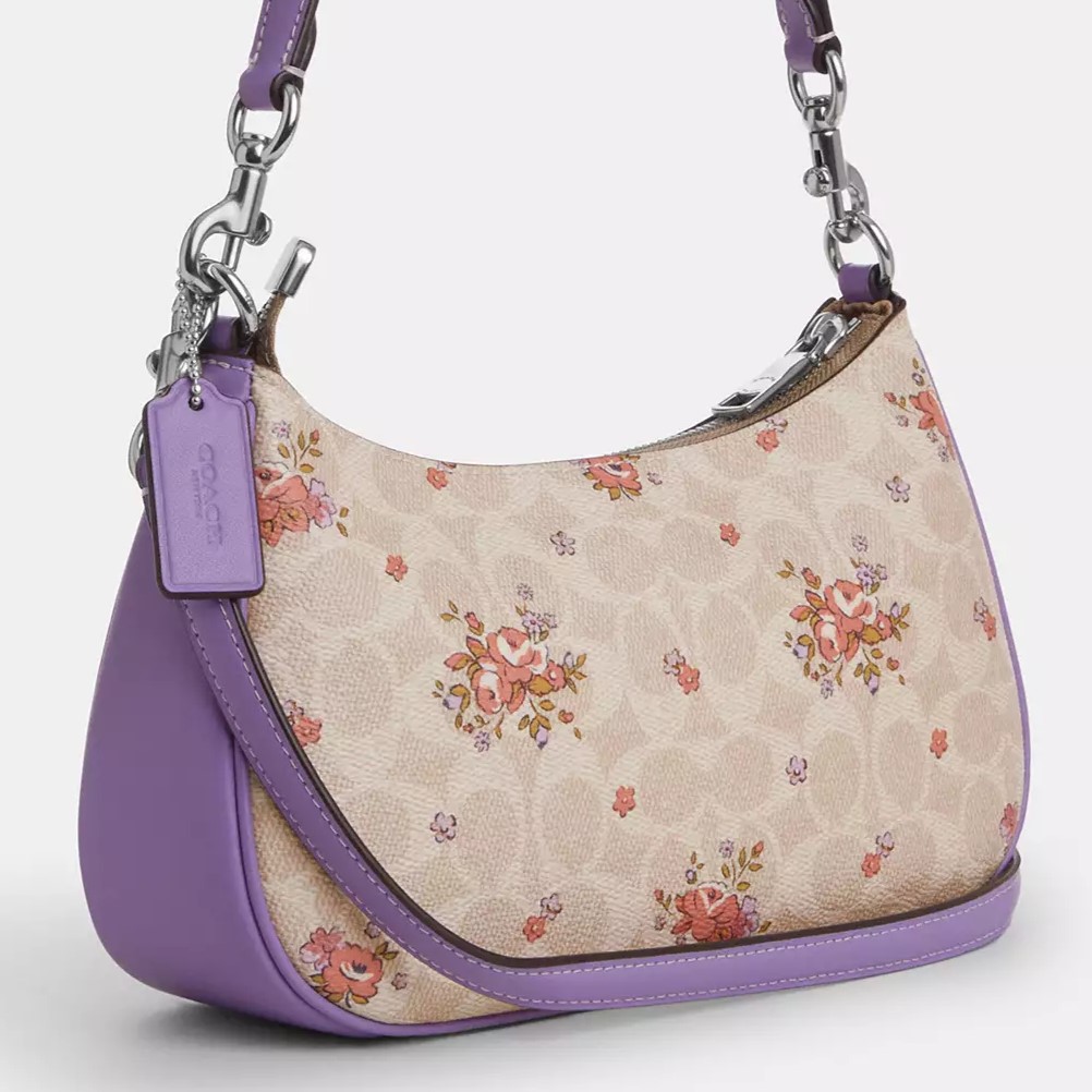 Túi xách Coach Teri Shoulder Bag In Signature Canvas With Floral Print Sand Multi CAL37 3