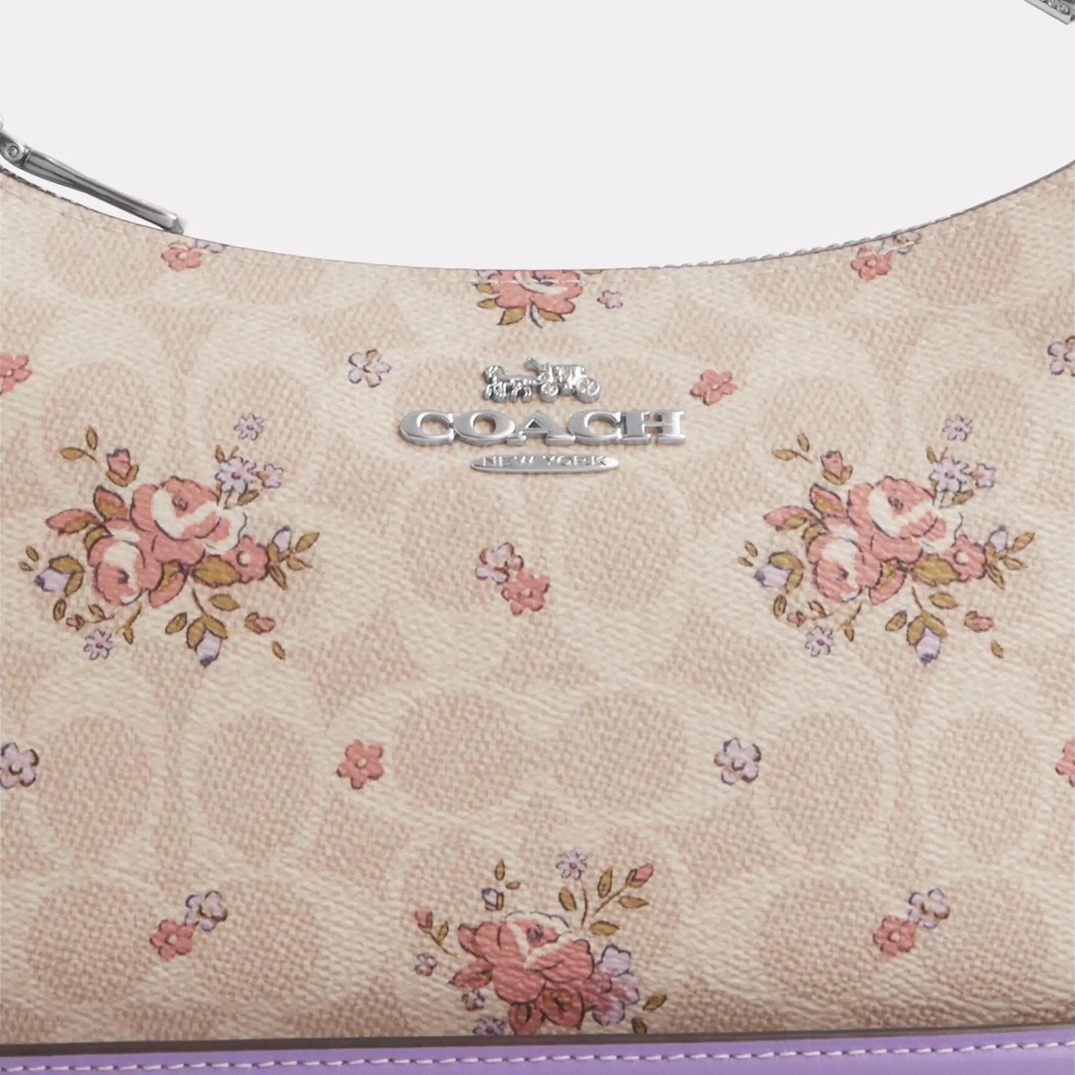 Túi xách Coach Teri Shoulder Bag In Signature Canvas With Floral Print Sand Multi CAL37 6