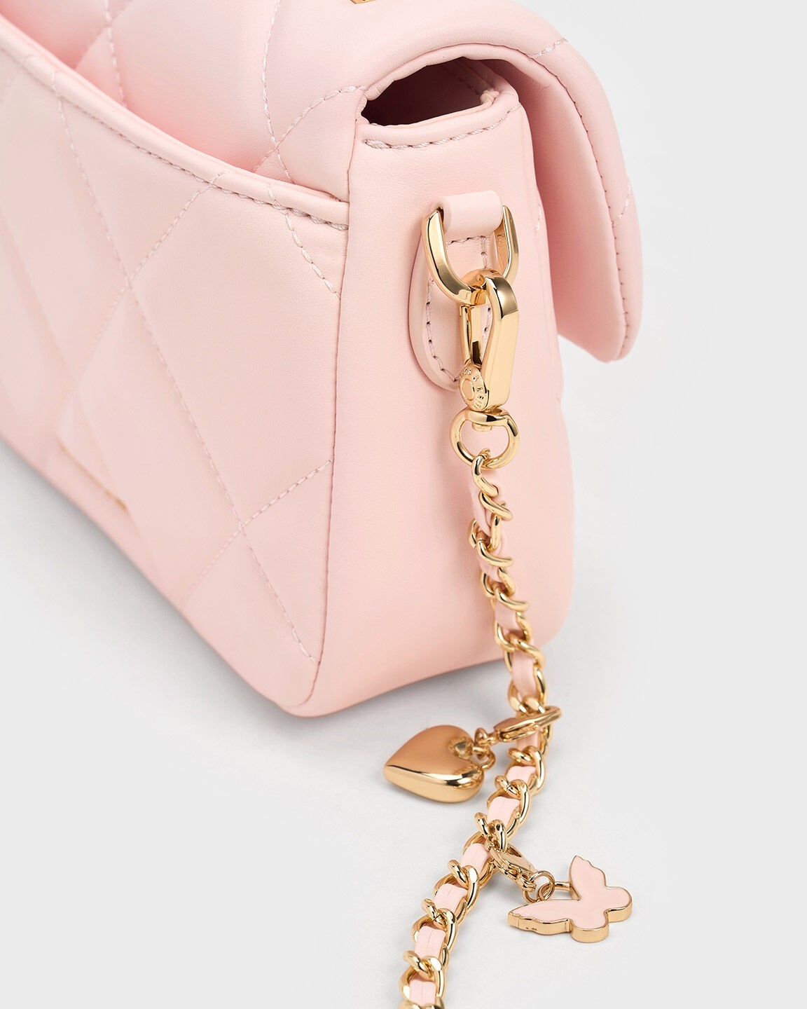 TÚI XÁCH NỮ CHARLES KEITH QUILTED BOXY TOP HANDLE BAG PINK CK17-50671661 12