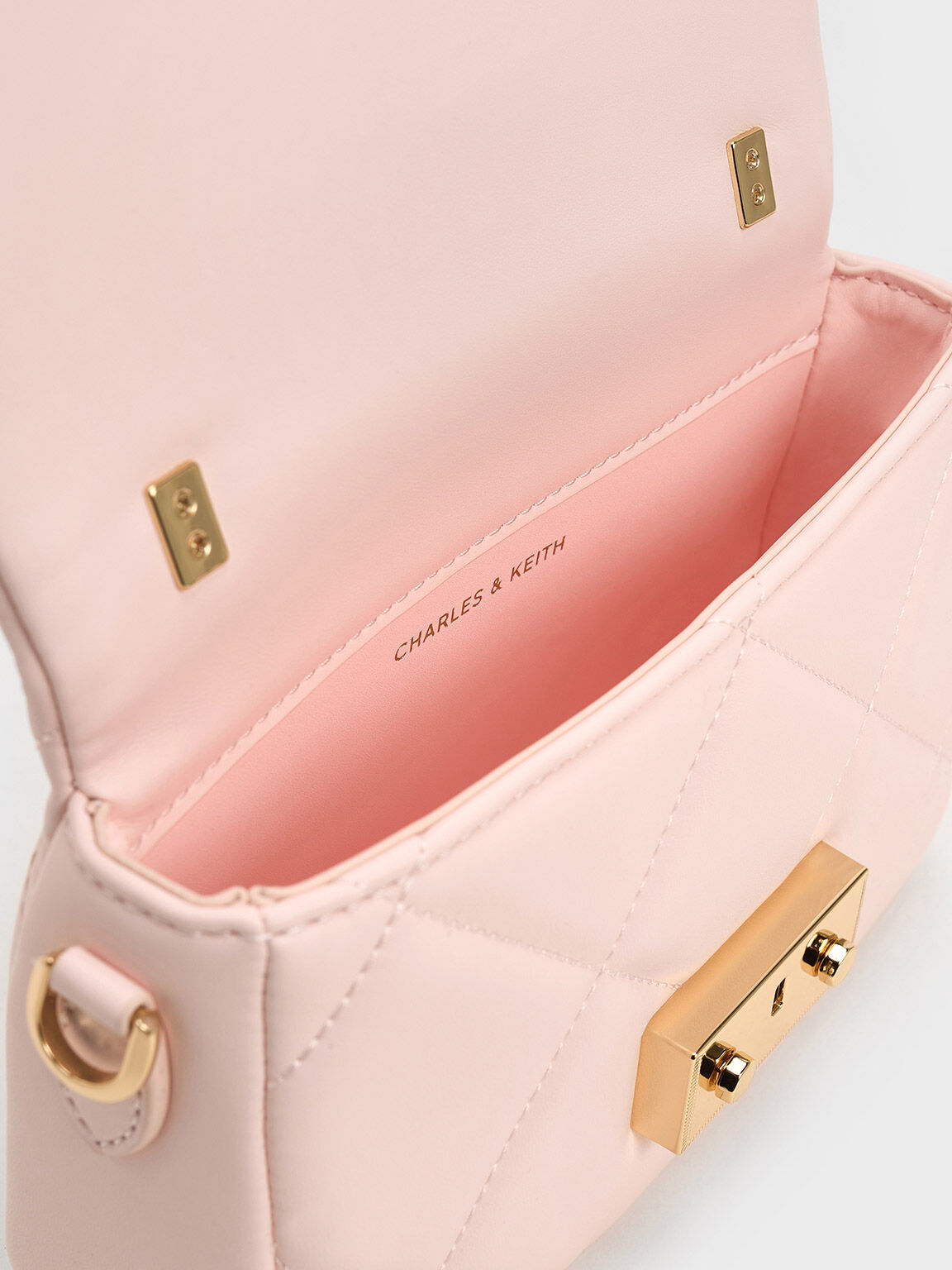 TÚI XÁCH NỮ CHARLES KEITH QUILTED BOXY TOP HANDLE BAG PINK CK17-50671661 13