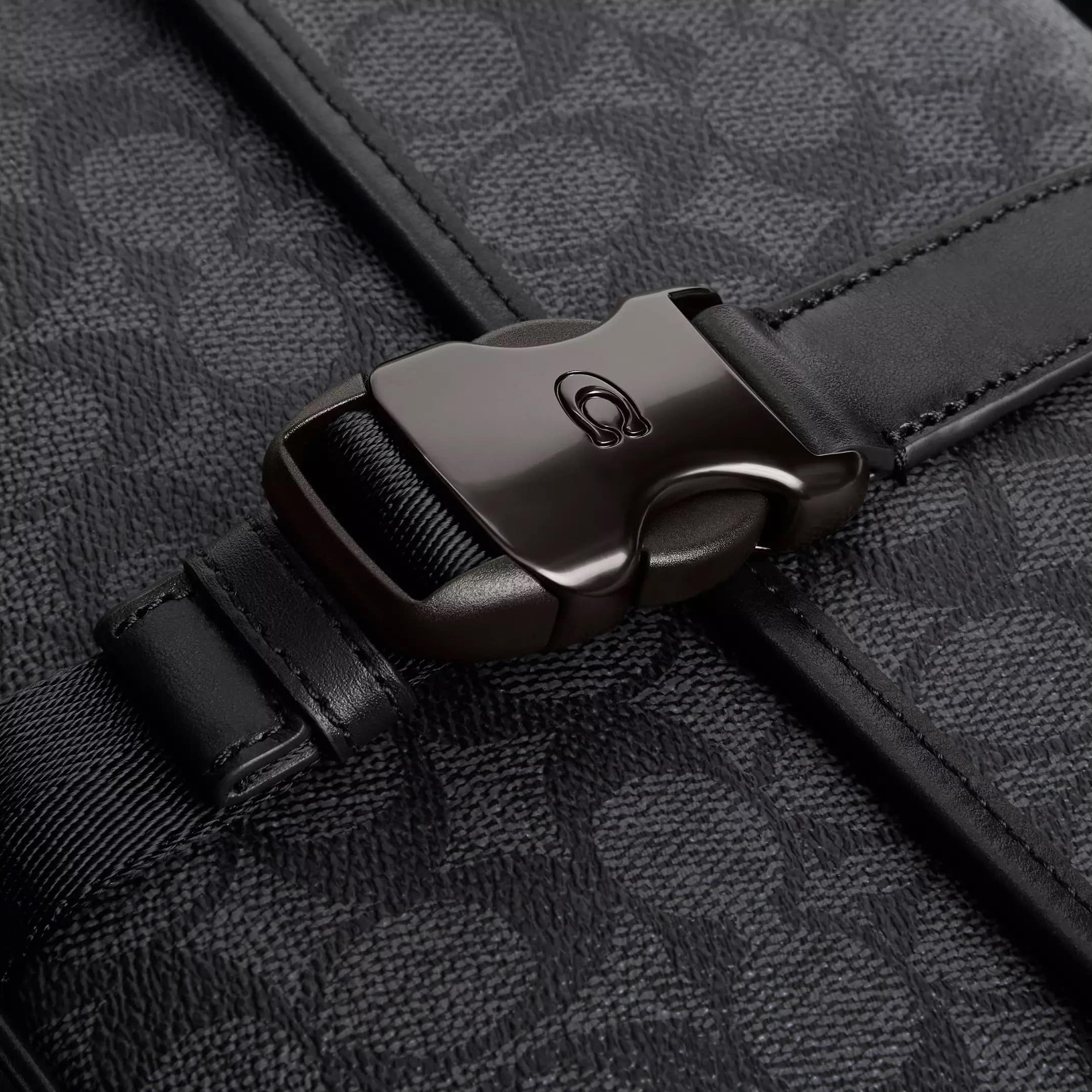 Túi đeo chéo Coach Nam League Messenger Bag In Signature Canvas Charcoal CU202 3