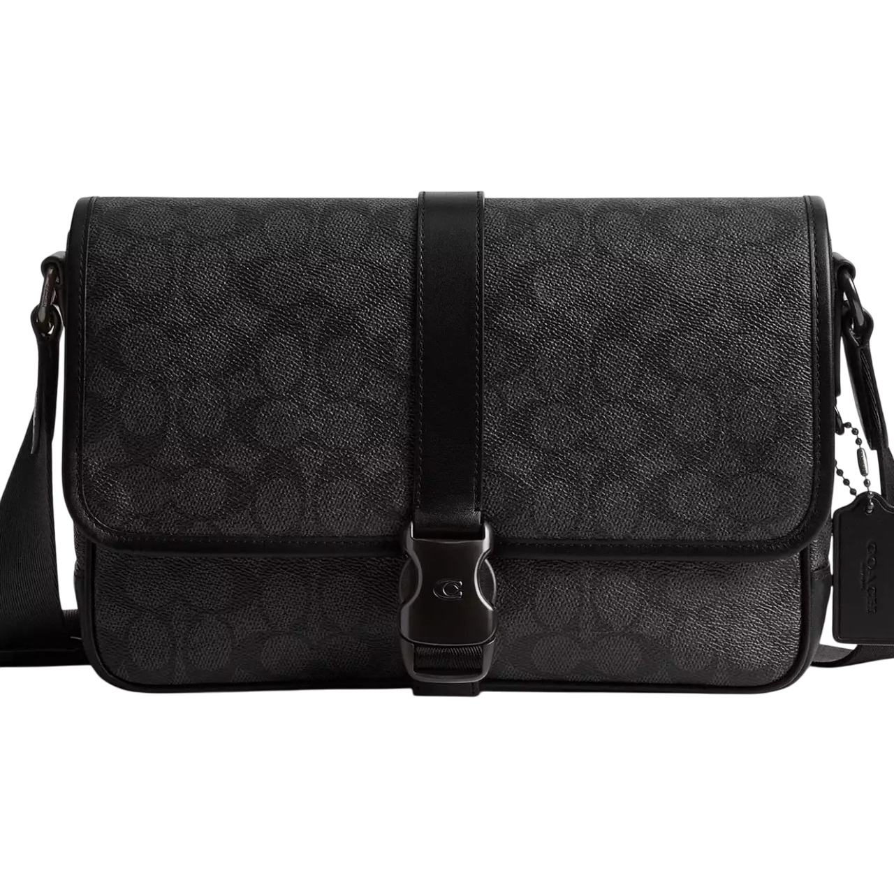 Túi đeo chéo Coach Nam League Messenger Bag In Signature Canvas Charcoal CU202 6