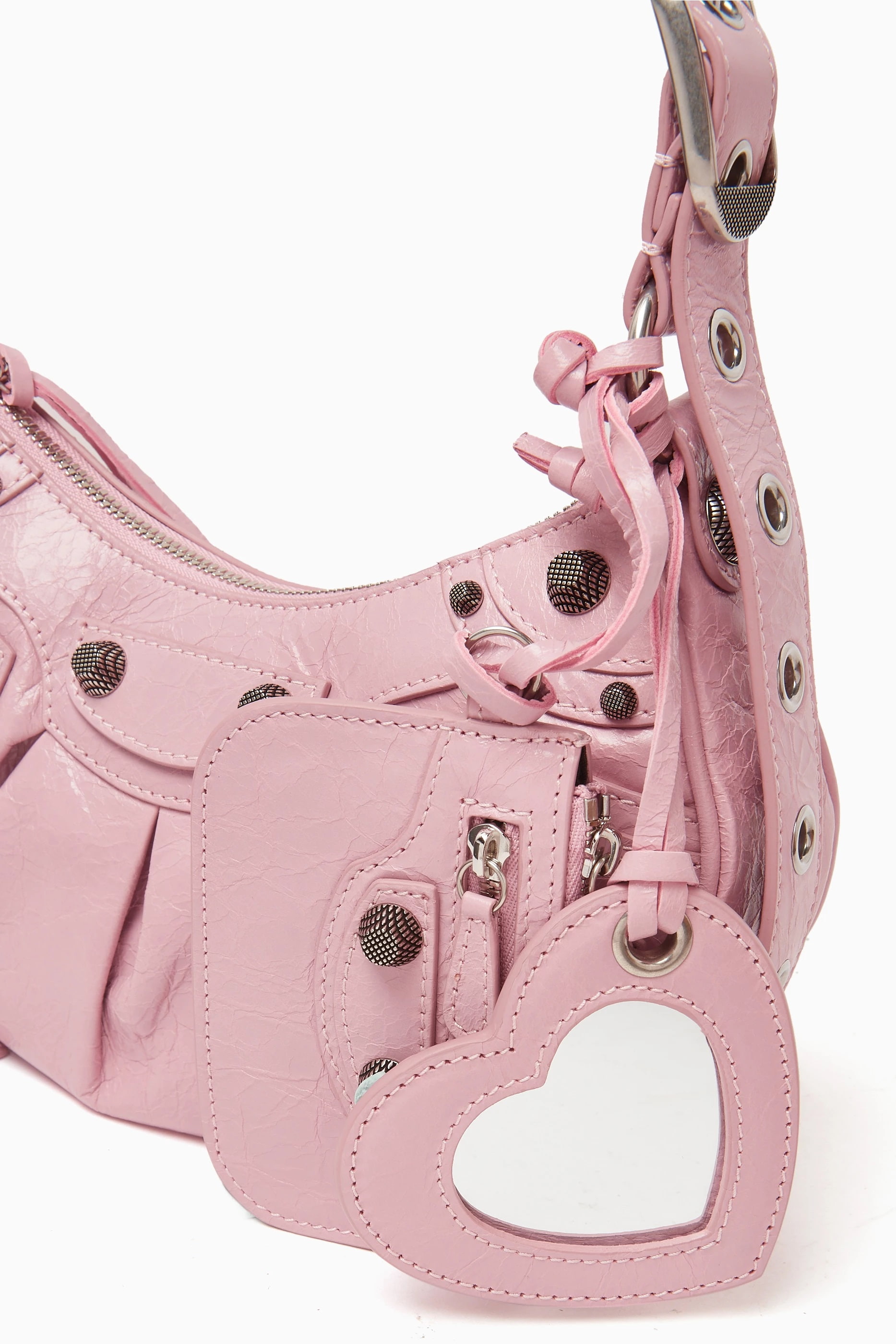 TÚI ĐEO VAI BALENCIAGA LE CAGOLE XS SHOULDER BAG IN BABY PINK ARENA LAMBSKIN 2