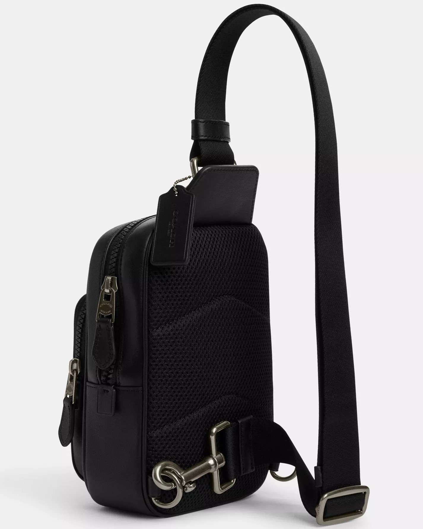 TÚI ĐEO CHÉO COACH NAM TRACK PACK 14 IN SIGNATURE CANVAS CHARCOAL BLACK CL412 5