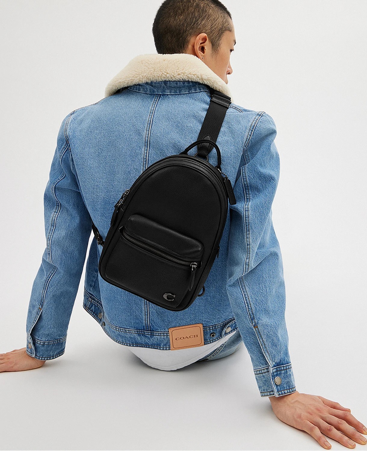 TÚI ĐEO CHÉO COACH NAM CHARTER PACK SOFT POLISHED PEBBLE LEATHER CP162 4