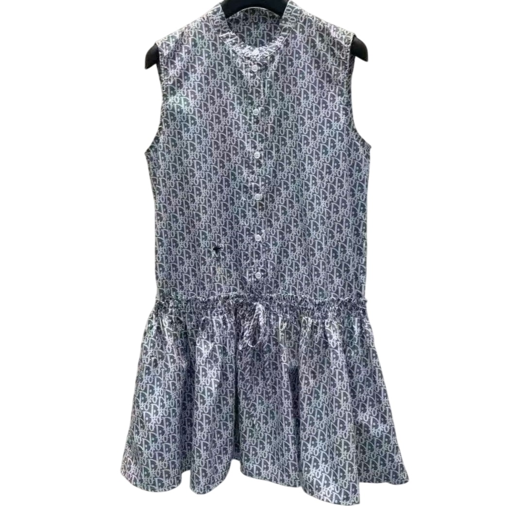 Đầm sát nách thời trang nữ Dior dây rút eo 4