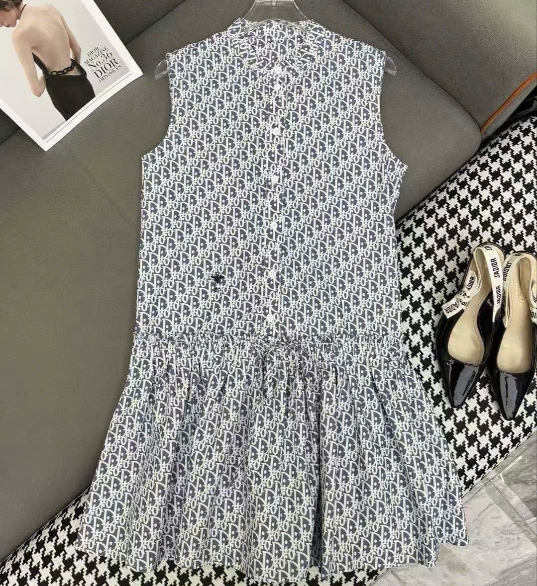 Đầm sát nách thời trang nữ Dior dây rút eo 5