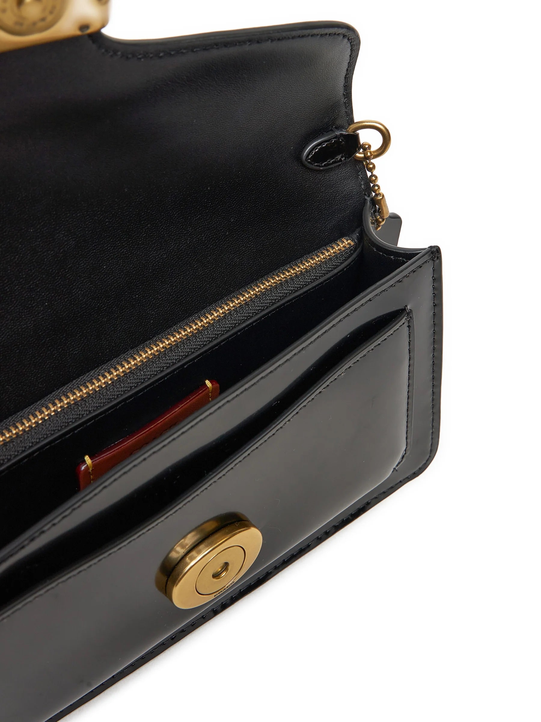 Túi đeo chéo Coach Tabby Chain Clutch Spazzolato Leather Black CW554 2