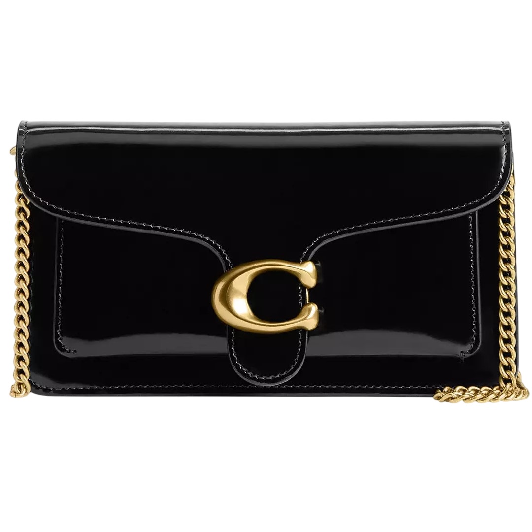 Túi đeo chéo Coach Tabby Chain Clutch Spazzolato Leather Black CW554 4