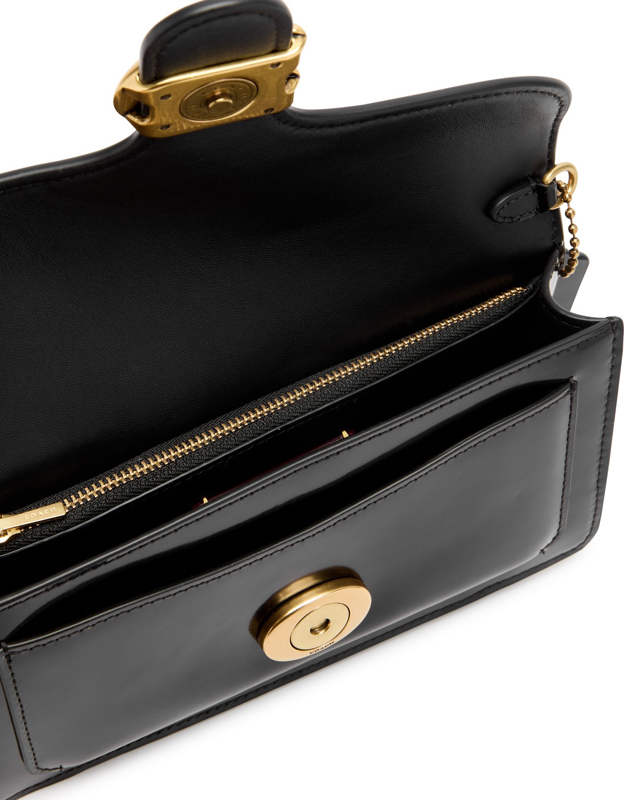 Túi đeo chéo Coach Tabby Chain Clutch Spazzolato Leather Black CW554 7
