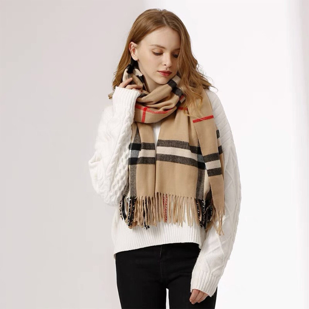 Khăn choàng Burberry Check Cashmere Scarf Arc Beige 1