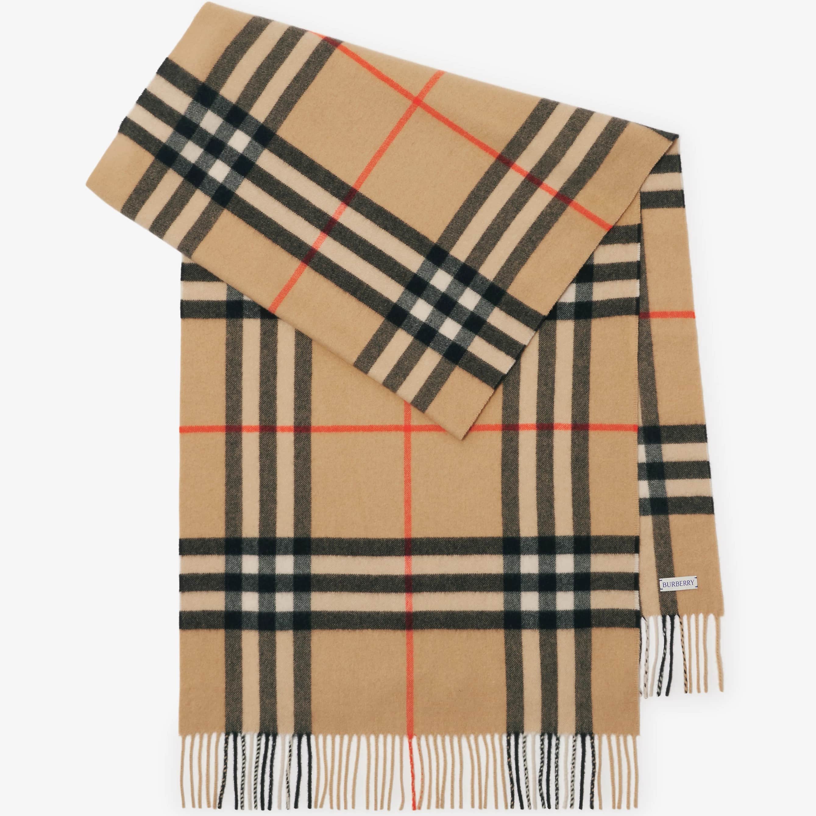 Khăn choàng Burberry Check Cashmere Scarf Arc Beige 15