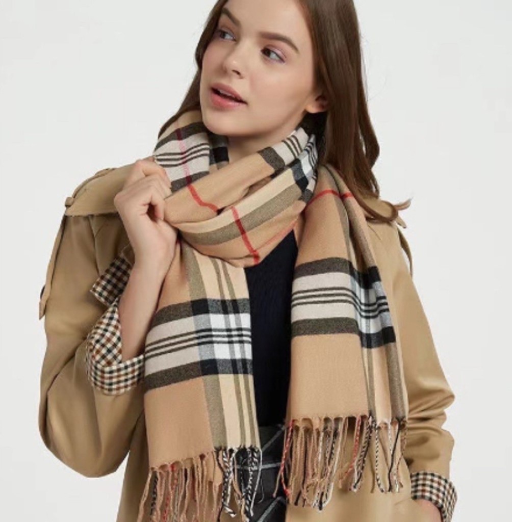 Khăn choàng Burberry Check Cashmere Scarf Arc Beige 11